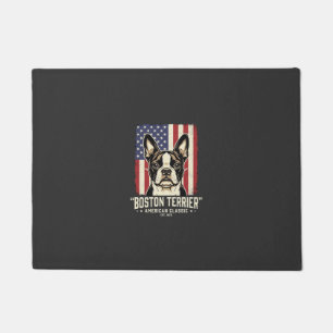 Boston Terrier Amerikanische Klassik Flagge Fußmatte