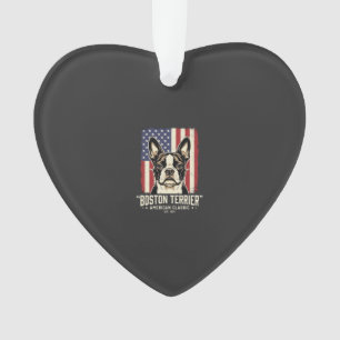 Boston Terrier Amerikanische Klassik Flagge Ornament