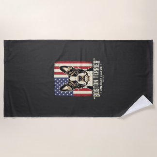 Boston Terrier Amerikanische Klassik Flagge Strandtuch