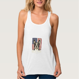 Boston Terrier Amerikanische Klassik Flagge Tank Top