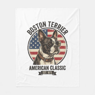 Boston Terrier Amerikanischer Klassischer Hund Fla Fleecedecke