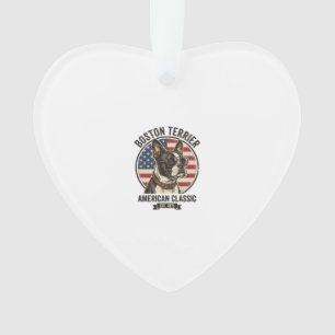 Boston Terrier Amerikanischer Klassischer Hund Fla Ornament