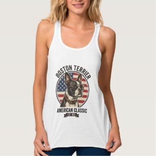 Boston Terrier Amerikanischer Klassischer Hund Fla Tank Top