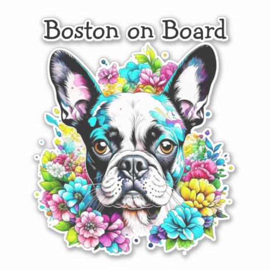 Boston Terrier an Bord Aufkleber (Vorderseite)