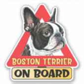Boston Terrier an Bord des amerikanischen Hundesch Aufkleber (Vorderseite)