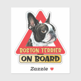 Boston Terrier an Bord des amerikanischen Hundesch Aufkleber