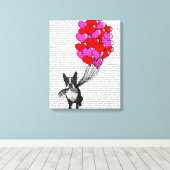 Boston Terrier and Balloons Leinwanddruck (Insitu (Holzboden))