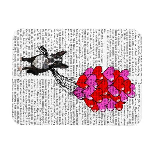 Boston Terrier and Balloons Magnet (Horizontal)