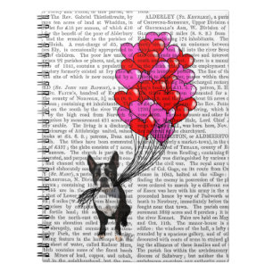 Boston Terrier and Balloons Notizblock