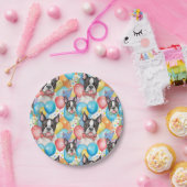 Boston Terrier and Balloons Pappteller (Party)