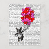 Boston Terrier and Balloons Postkarte (Vorderseite)