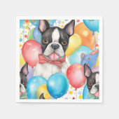 Boston Terrier and Balloons Serviette (Vorderseite)
