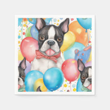Boston Terrier and Balloons