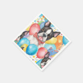 Boston Terrier and Balloons Serviette (Ecke)