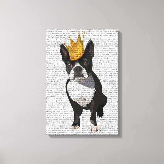 Boston Terrier and Crown Leinwanddruck (Vorderseite)