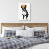 Boston Terrier and Crown Leinwanddruck (Insitu (Schlafzimmer))