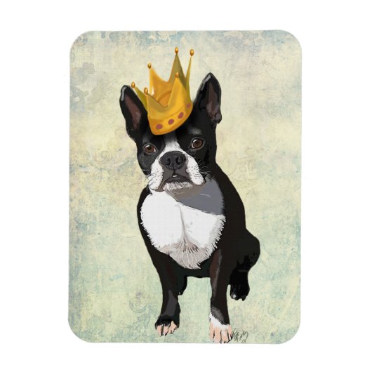 Boston Terrier and Crown Magnet (Vertikal)