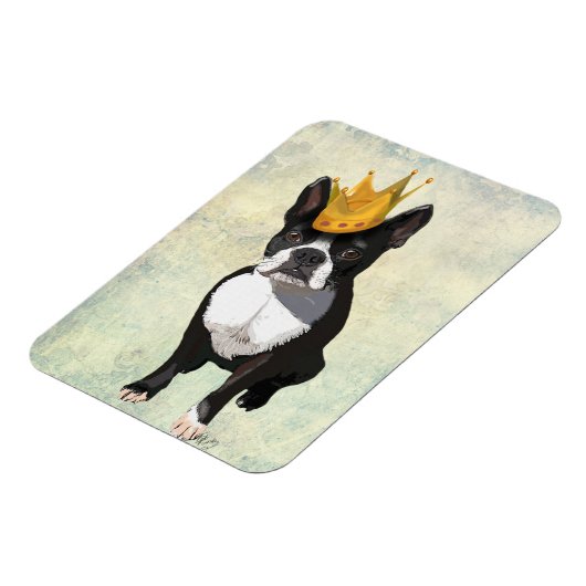 Boston Terrier and Crown Magnet (Linke Seite)