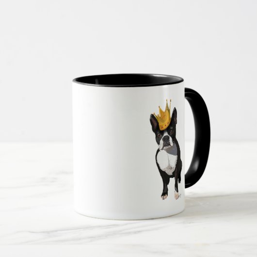 Boston Terrier and Crown Tasse (VorderseiteRechts)