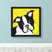 Boston Terrier Art Canvas Print Leinwanddruck (Insitu (Holzboden))