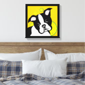 Boston Terrier Art Canvas Print Leinwanddruck (Insitu (Schlafzimmer))