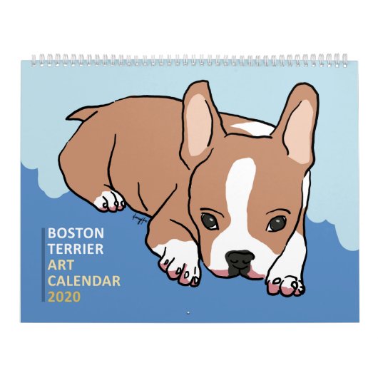 Boston Terrier Art Kalender 2020 (Titelbild)