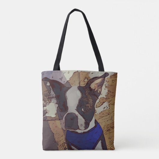 Boston Terrier Art Tasche (Rückseite)