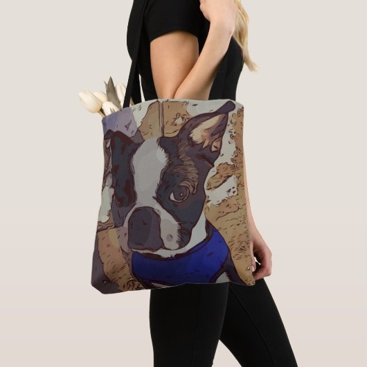 Boston Terrier Art Tasche (Von Nahem)