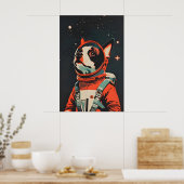 Boston Terrier Astronaut Poster, Boston Terrier Poster (Küche)