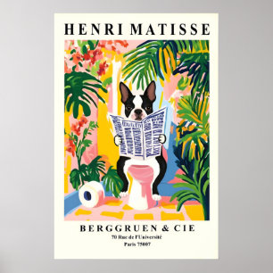Boston Terrier auf einer Toilette Kunst - Lustiges Poster