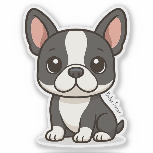 Boston Terrier Aufkleber (Vorderseite)