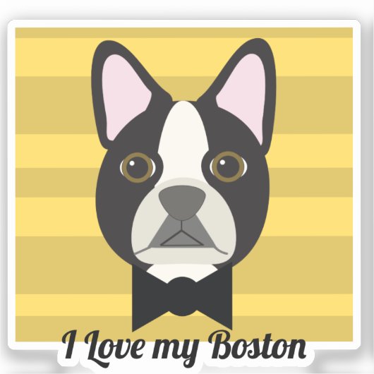 Boston Terrier Aufkleber (Vorderseite)