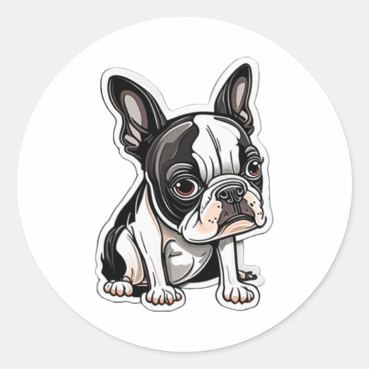 Boston Terrier Aufkleber (Vorderseite)