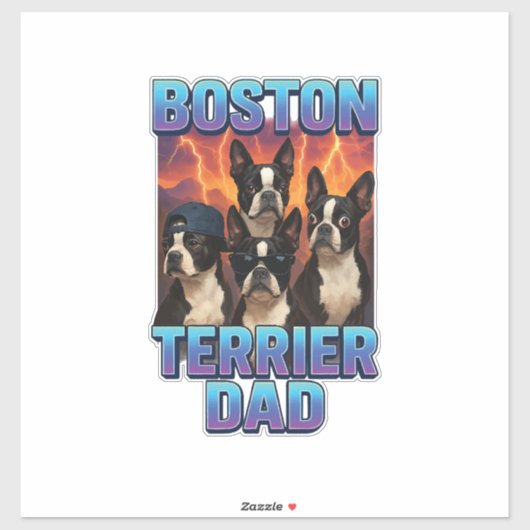 Boston-Terrier Aufkleber (Blatt)