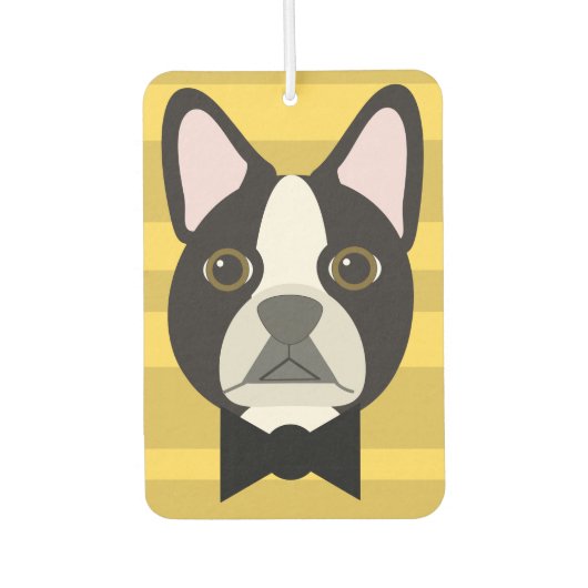 Boston Terrier Autolufterfrischer (Vorderseite)