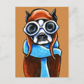 Boston Terrier Aviator Postkarte (Vorderseite)