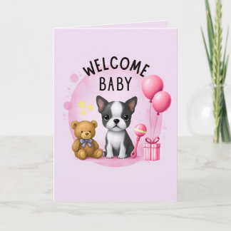 Boston Terrier Baby Glückwunschkarten Feiertagskarte