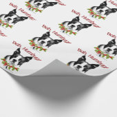 Boston Terrier Bah Humbug Geschenkpapier (Ecke)