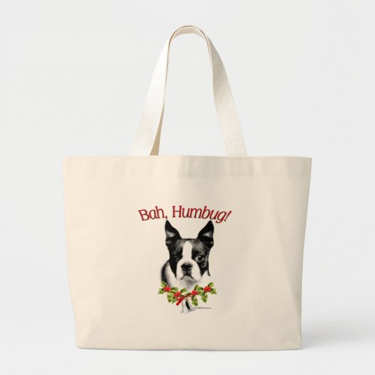 Boston Terrier Bah Humbug Jumbo Stoffbeutel (Vorne)