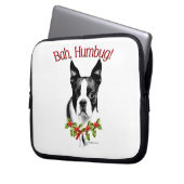 Boston Terrier Bah Humbug Laptopschutzhülle (Vorderseite Links)