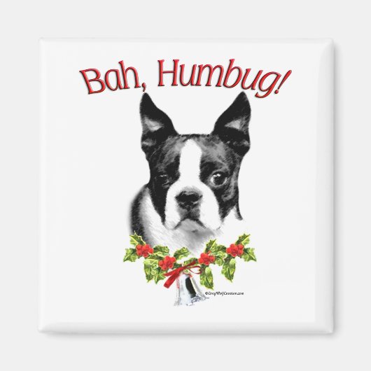 Boston Terrier Bah Humbug Magnet (Vorne)