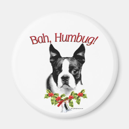 Boston Terrier Bah Humbug Magnet (Vorne)