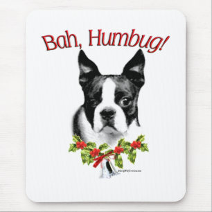 Boston Terrier Bah Humbug Mousepad