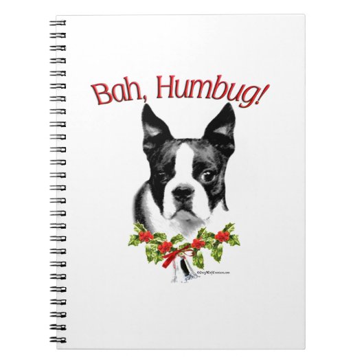 Boston Terrier Bah Humbug Notizblock (Vorderseite)