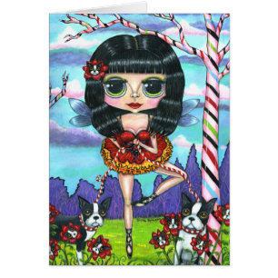 Boston Terrier Ballet Ballerina Fairy Big Eyes