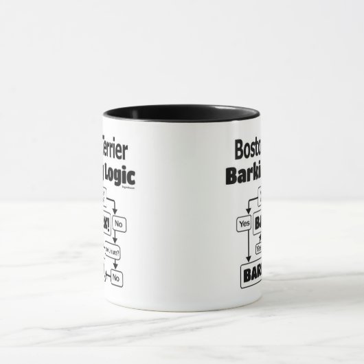 Boston Terrier Barking Logic Tasse (Zentrum)
