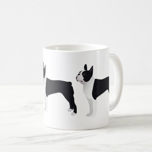 Boston Terrier Basic Breed Customizable Design Kaffeetasse (VorderseiteRechts)
