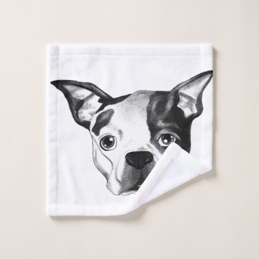 Boston Terrier Bath Set (Waschlappen)