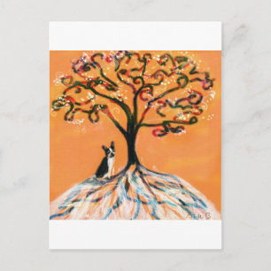 Boston Terrier-Baumorange Postkarte