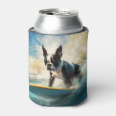 Boston Terrier Beach Surfainting Dosenkühler (Kanne Vorderseite)